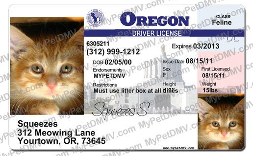 Oregon Pet ID License